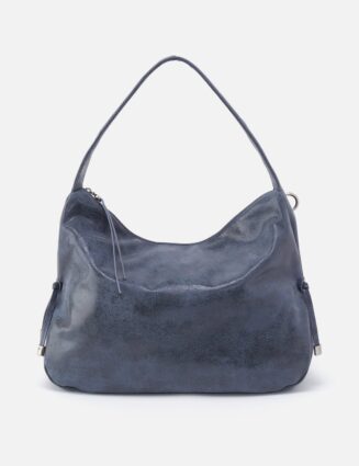Kori Hobo in Buffed Leather - Indigo Sky