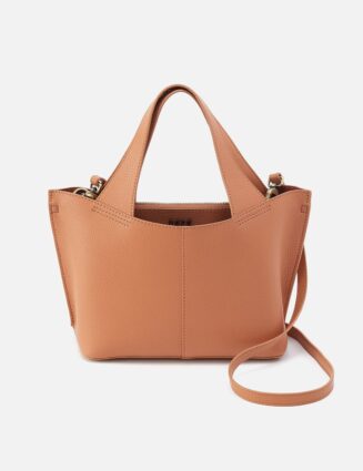 Vida Small Tote In Micro Pebbled Leather - Biscuit