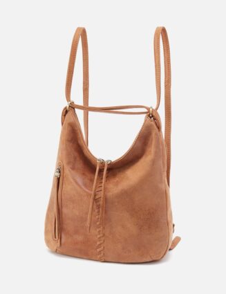 Merrin Convertible Backpack In Buffed Leather - Whiskey