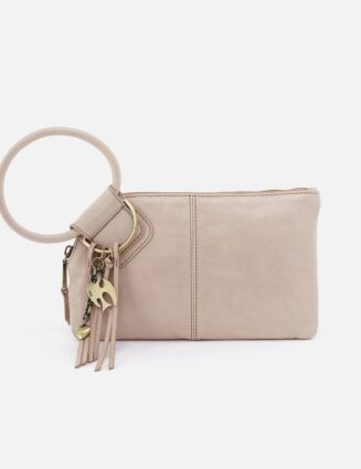 Sable Wristlet in Gloss Leather - Stone Gloss