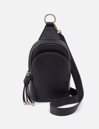 Cass Small Sling In Pebbled Leather - Black