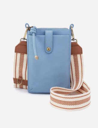 Cass Phone Crossbody In Pebbled Leather - Seabreeze