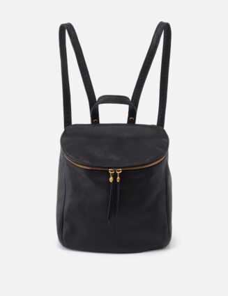 River Backpack in Pebbled Leather - Black