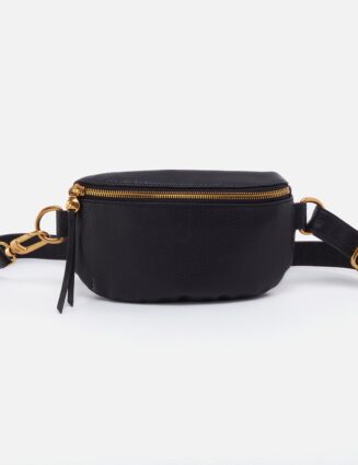 Fern Belt Bag In Pebbled Leather - Black