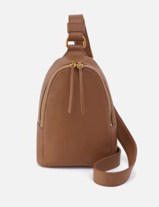 Fern Sling In Pebbled Leather - Timber Brown