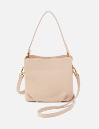 Starr Convertible Shoulder Bag In Pebbled Leather - Stonewash