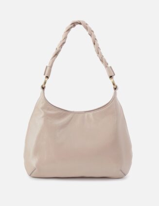 Madison Shoulder Bag In Gloss Leather - Stone Gloss