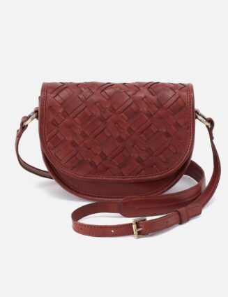 Kiva Small Crossbody In Washed Leather - Chestnut